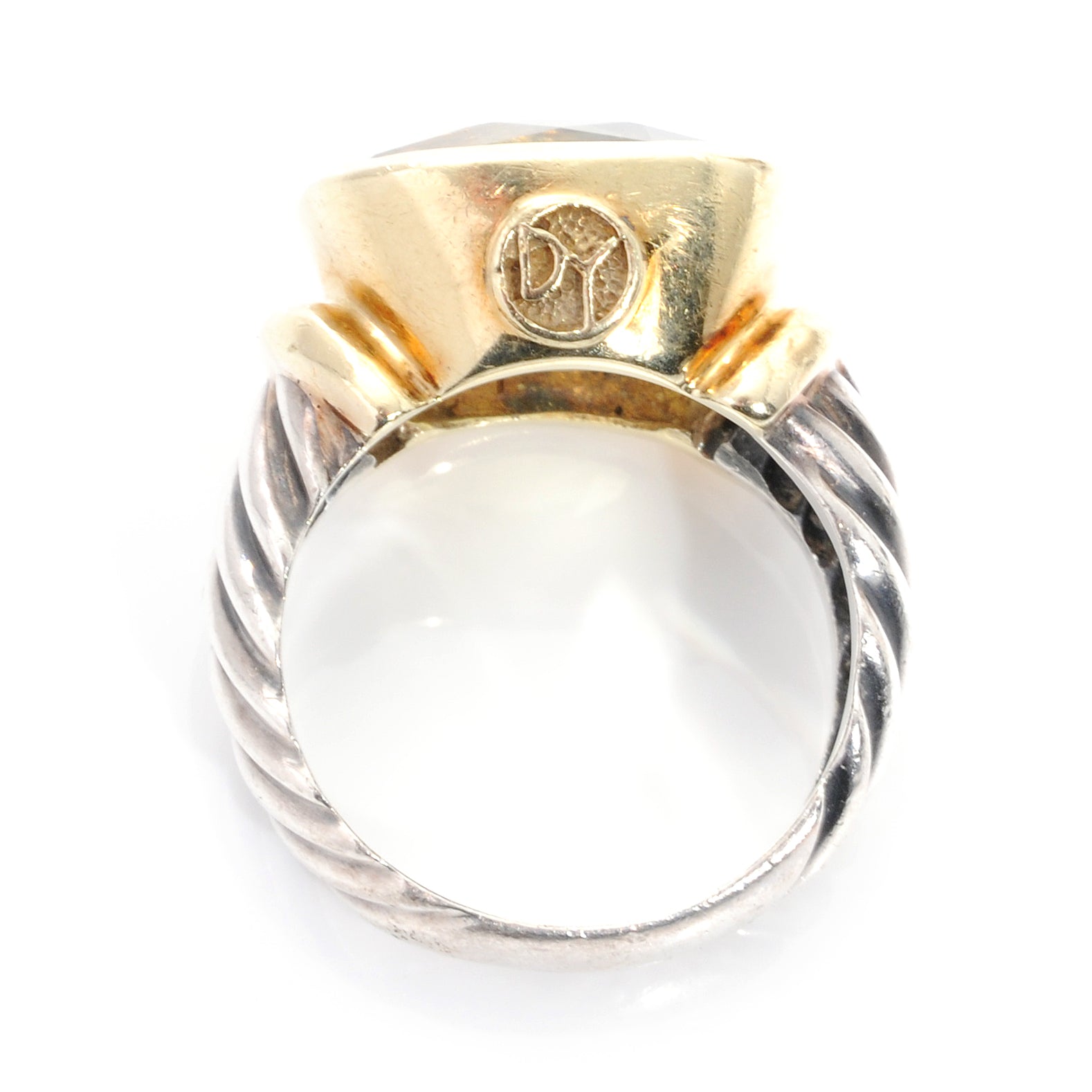 David Yurman Sterling Silver and 14k Lemon Citrine Ring 7 5 of 7