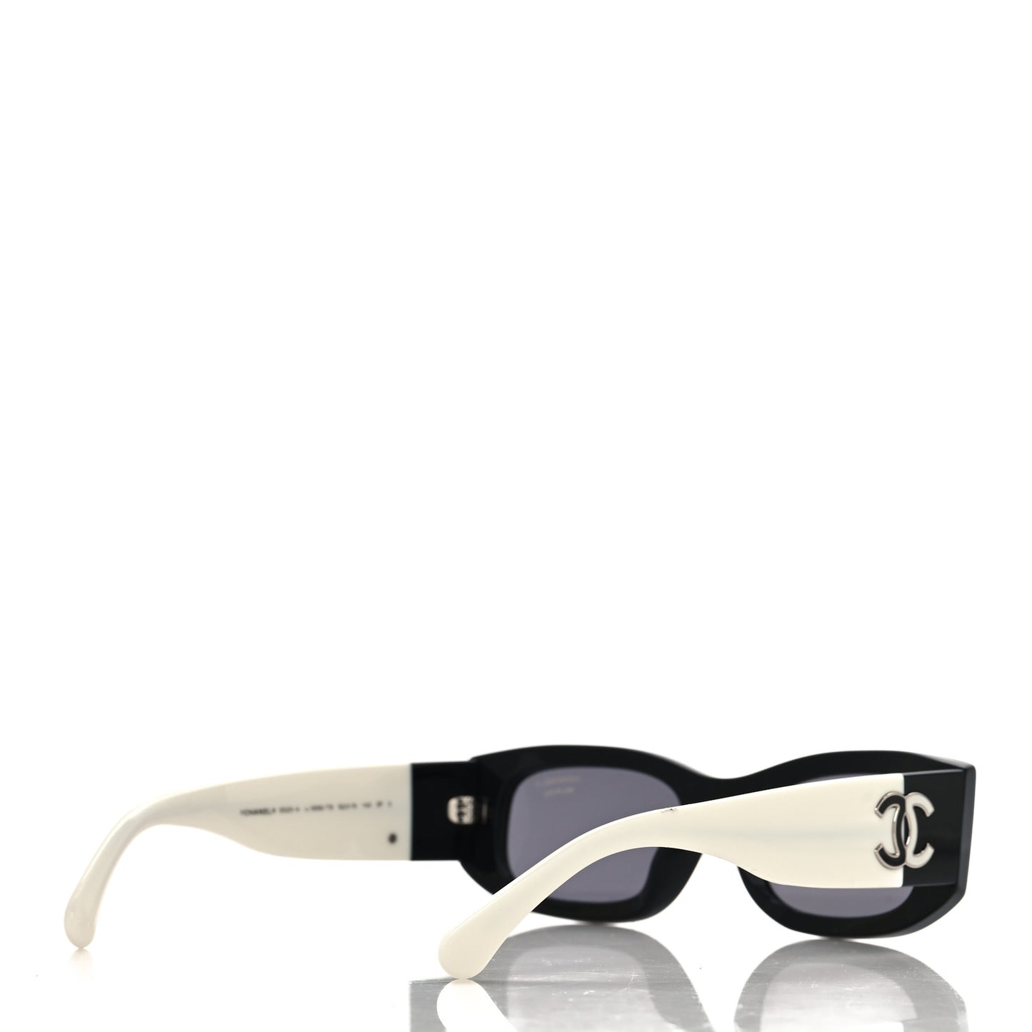 Acetate Polarized Rectangle Sunglasses 5525-A Black White