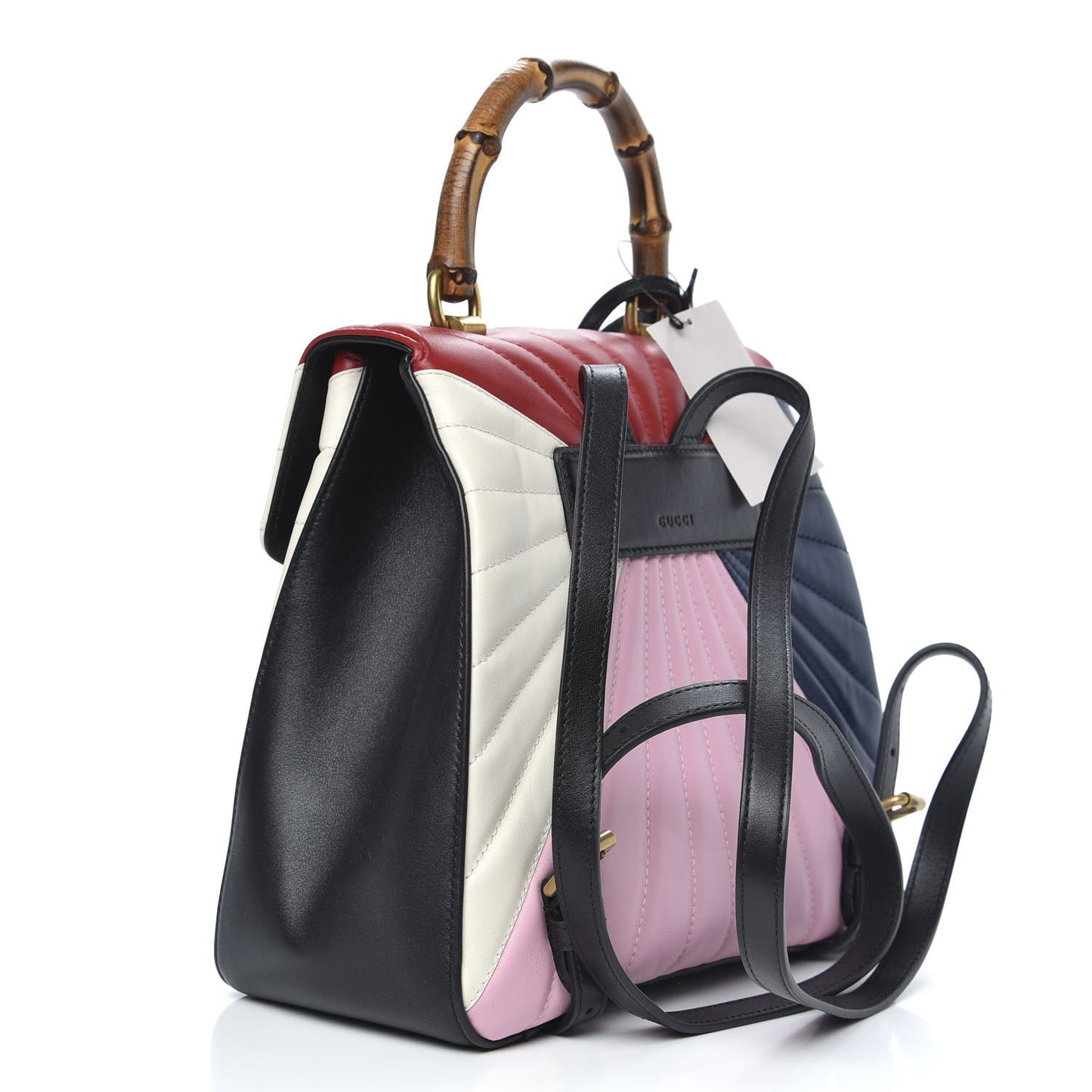 Calfskin Bamboo Trapuntata Queen Margaret Backpack Blue Agata Hibiscus Red Mystic White Sugar Pink