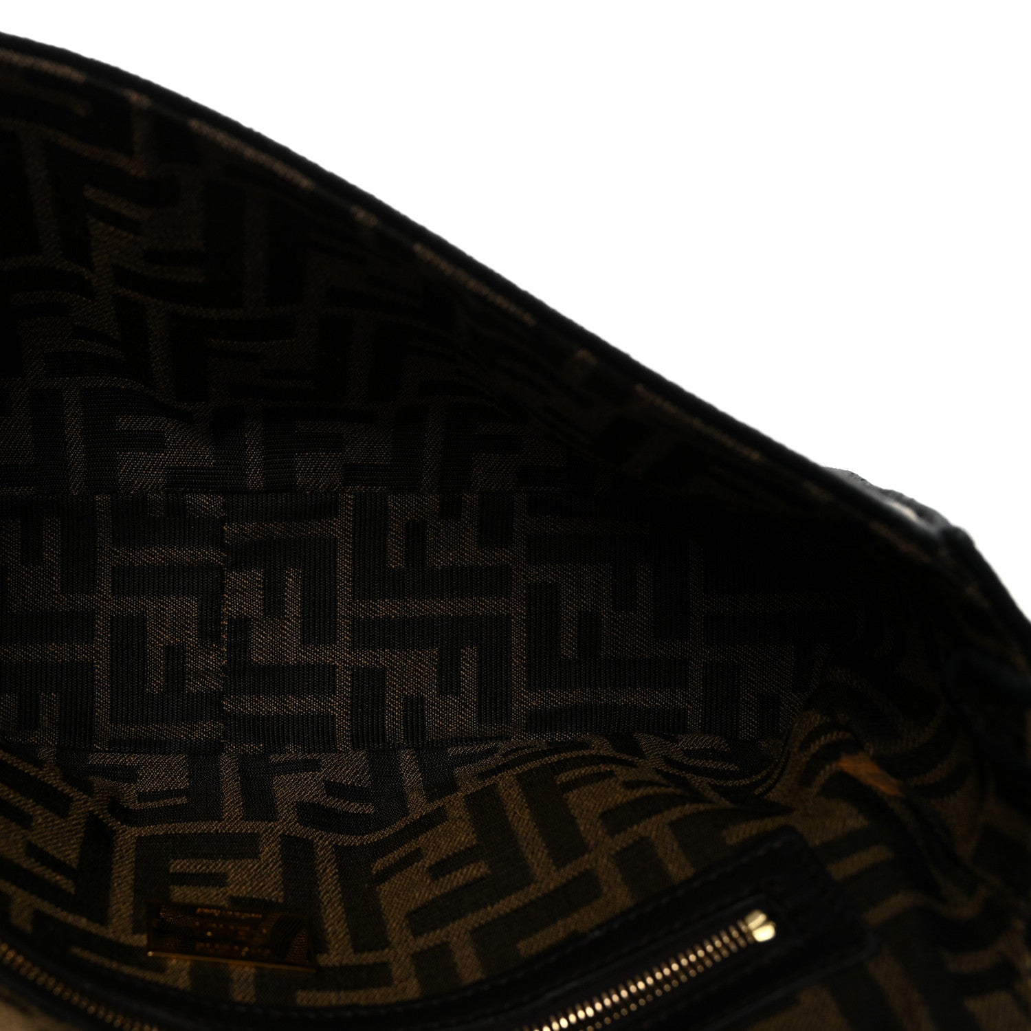 Fendi Fabric Jacquard FF 1974 Medium Baguette Tobacco Moro Black 5 of 9