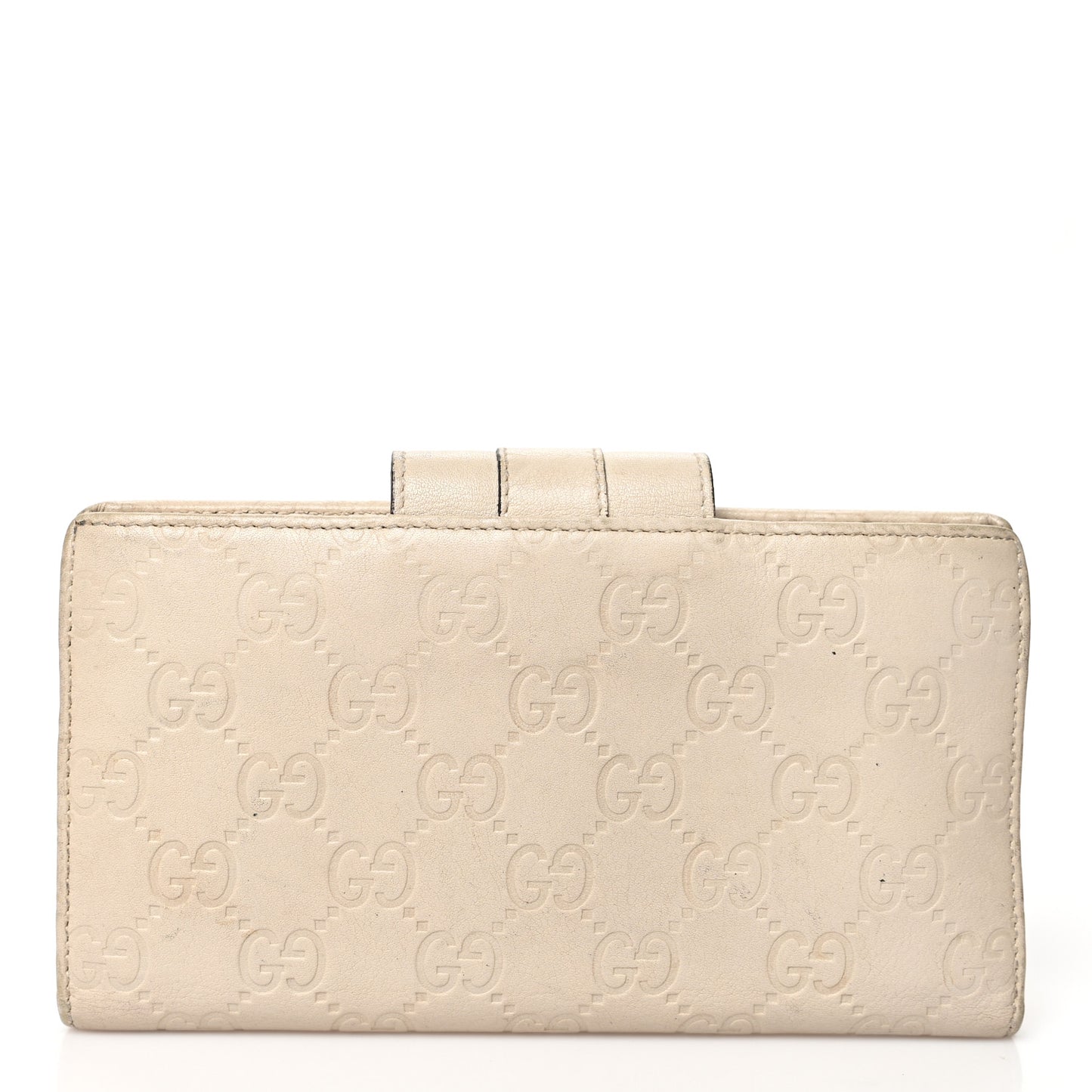Guccissima Ladies Web Long Wallet Off White