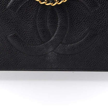 Chanel Caviar Timeless CC Wallet On Chain WOC Black 10 of 13