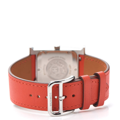 Hermes Stainless Steel Swift 26mm Heure H Hour Quartz Watch Orange 4 of 6