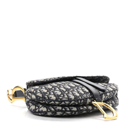 Christian Dior Oblique Saddle Bag Blue 4 of 10
