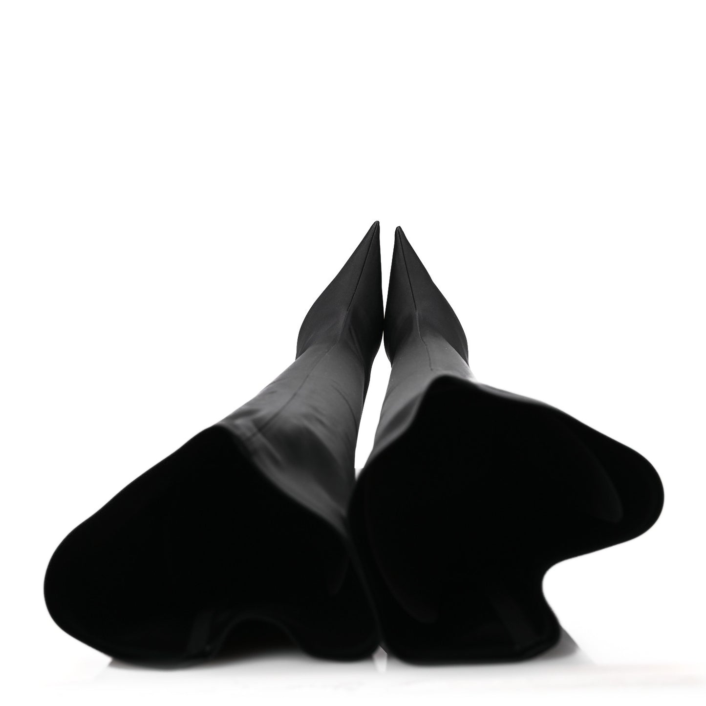 Matte Spandex Pointed Toe Knife 110mm Thigh High Boots 39 Black