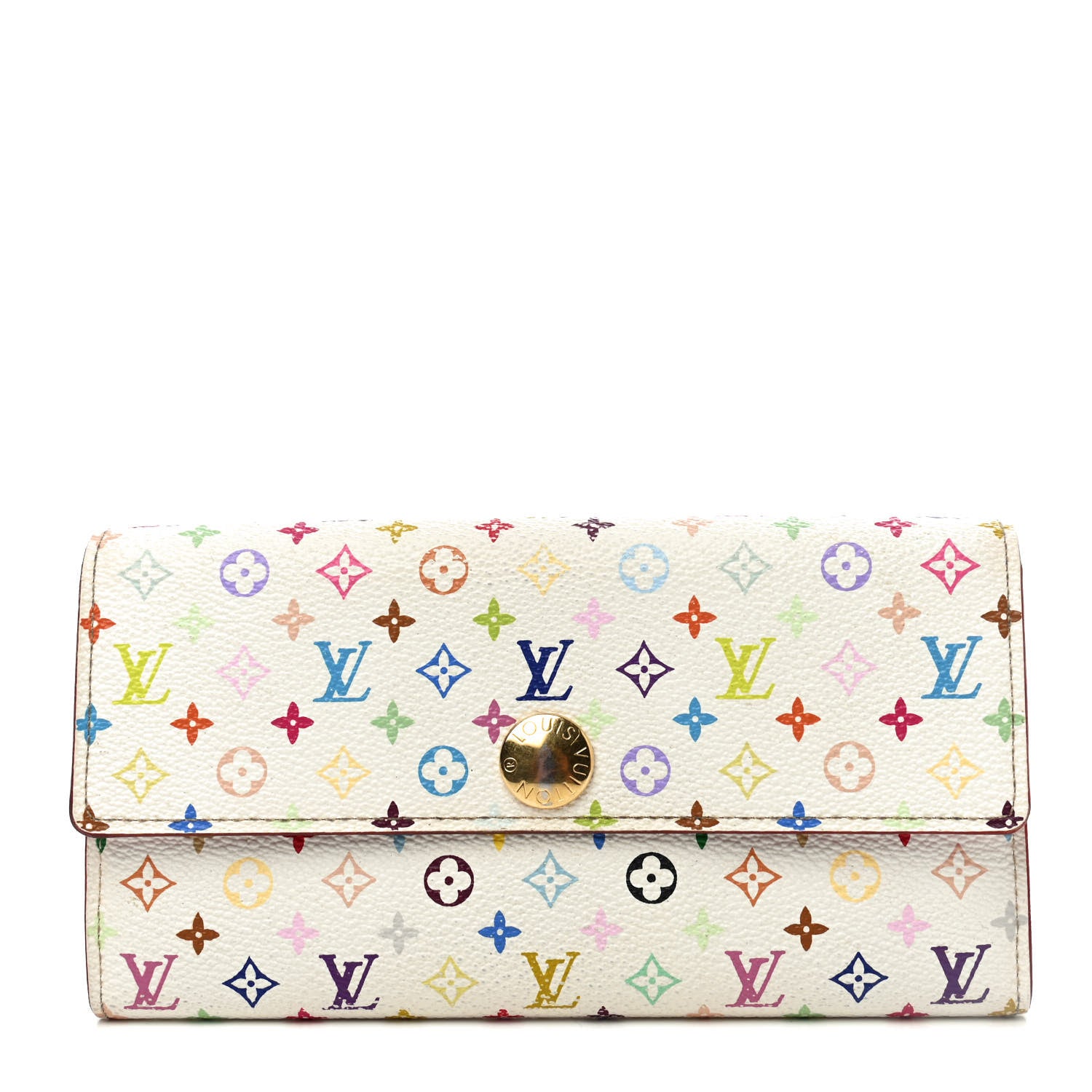 Louis Vuitton Monogram Multicolor Sarah Wallet White Litchi 1 of 4