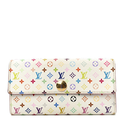 Louis Vuitton Monogram Multicolor Sarah Wallet White Litchi 1 of 4