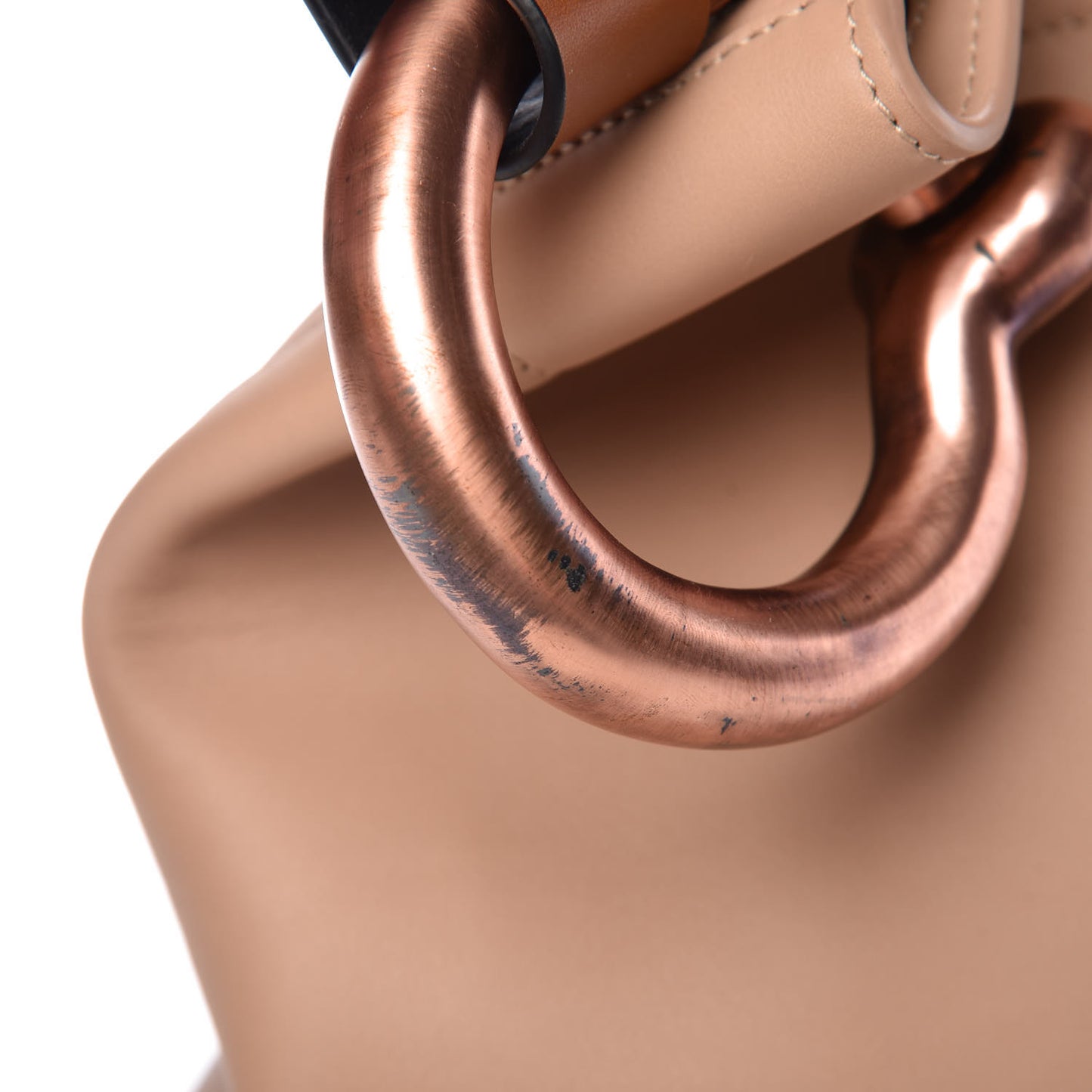 Calfskin Fisherman Hook Drawstring Hobo Bag Blush Nude