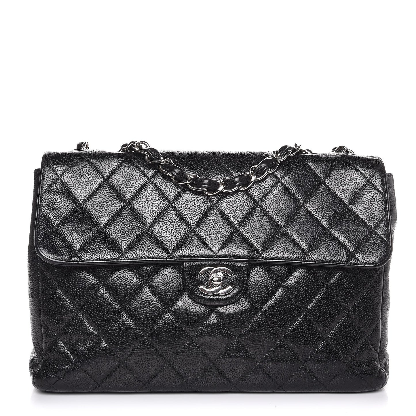 Caviar Quilted Jumbo Single Flap Black