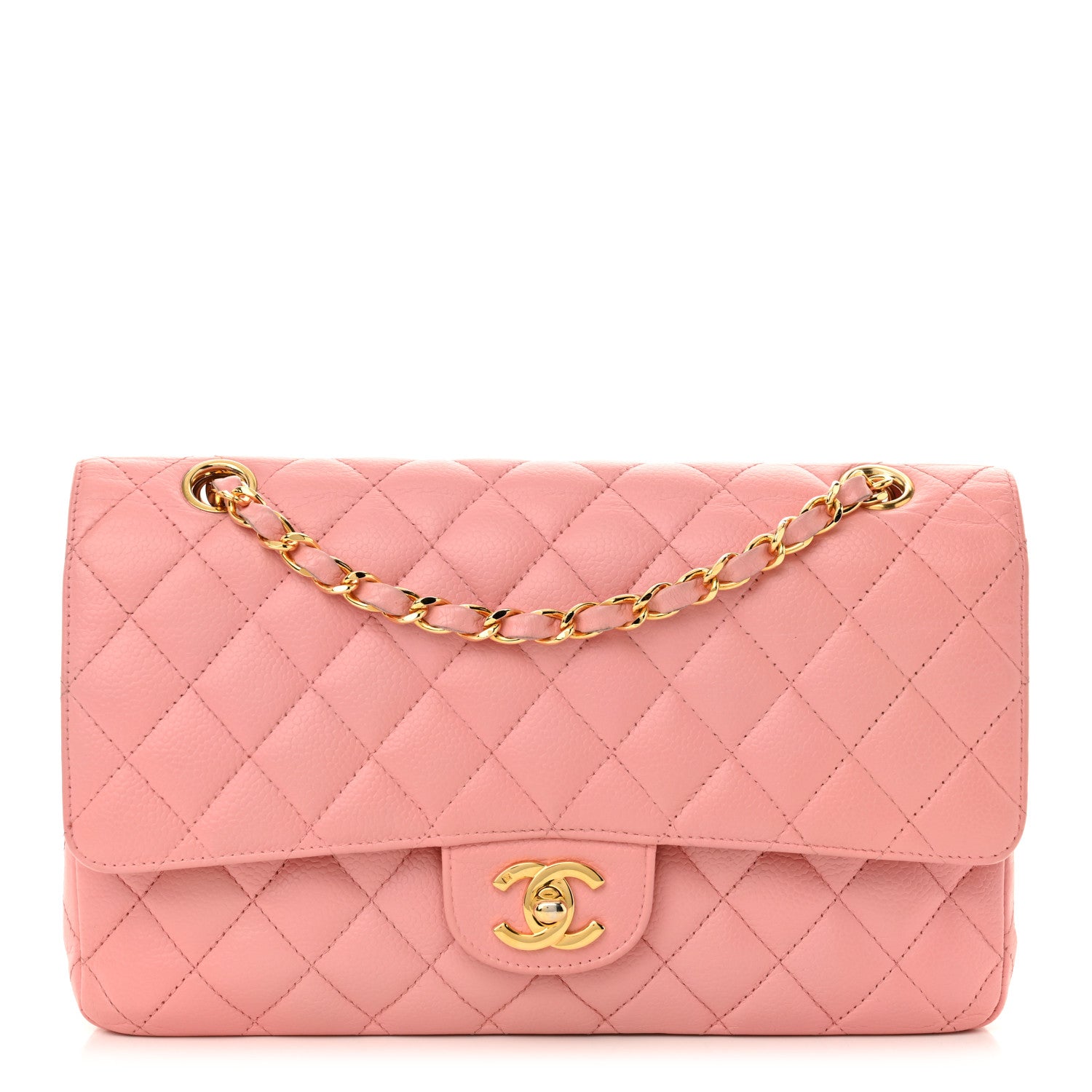 Chanel Caviar Quilted Medium Double Flap Pink 1 of 17