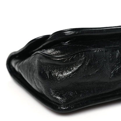 Saint Laurent Crinkled Calfskin Matelasse Monogram Baby Niki Chain Satchel Black 9 of 11