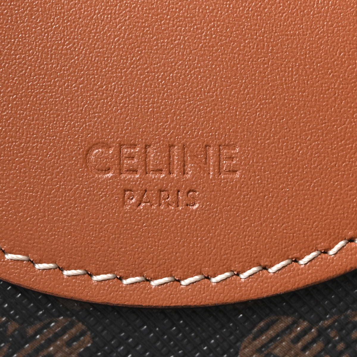 Celine Calfskin Triomphe Canvas Heloise Shoulder Bag Tan 6 of 9