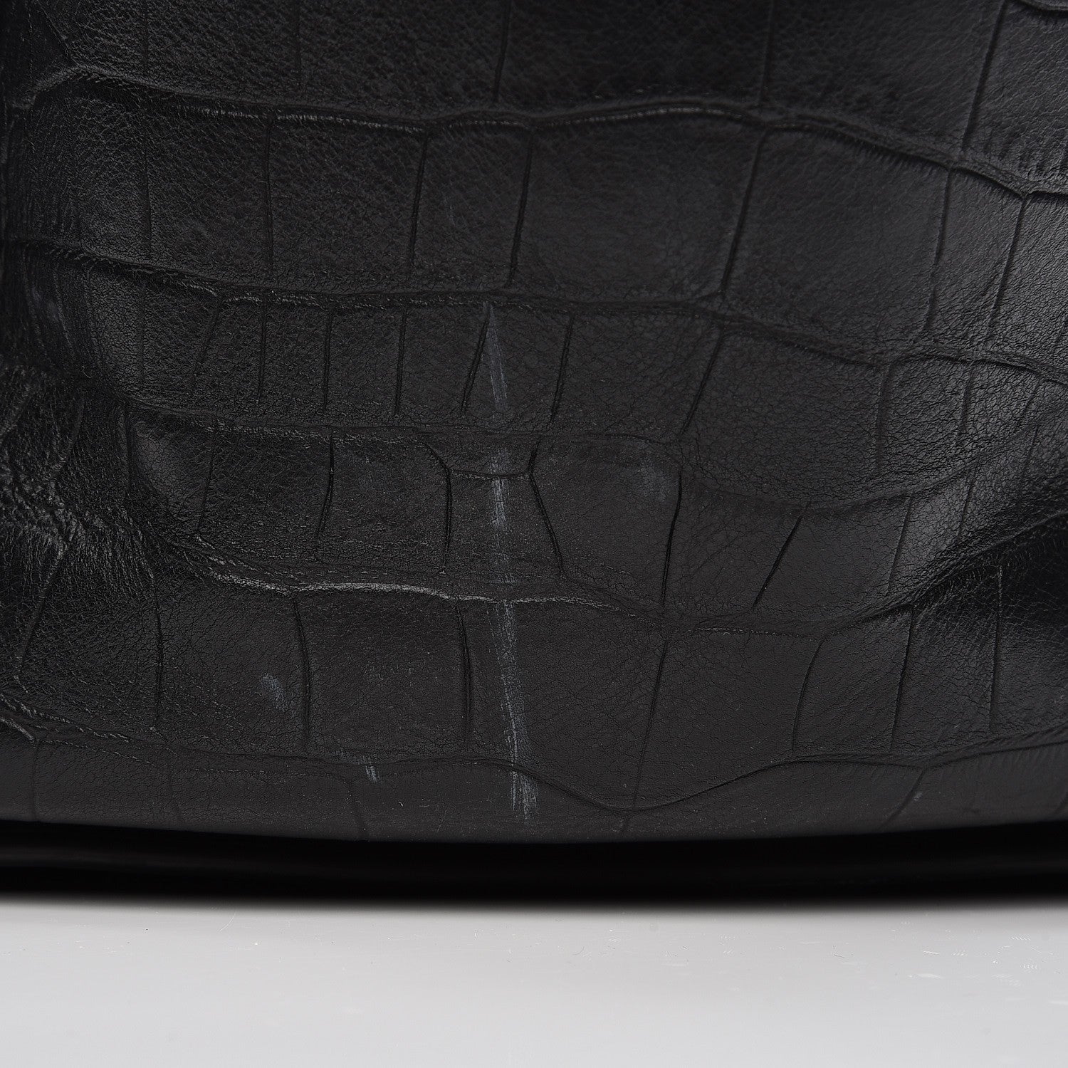 Celine Crocodile Embossed Calfskin Medium Phantom Luggage Black 8 of 12
