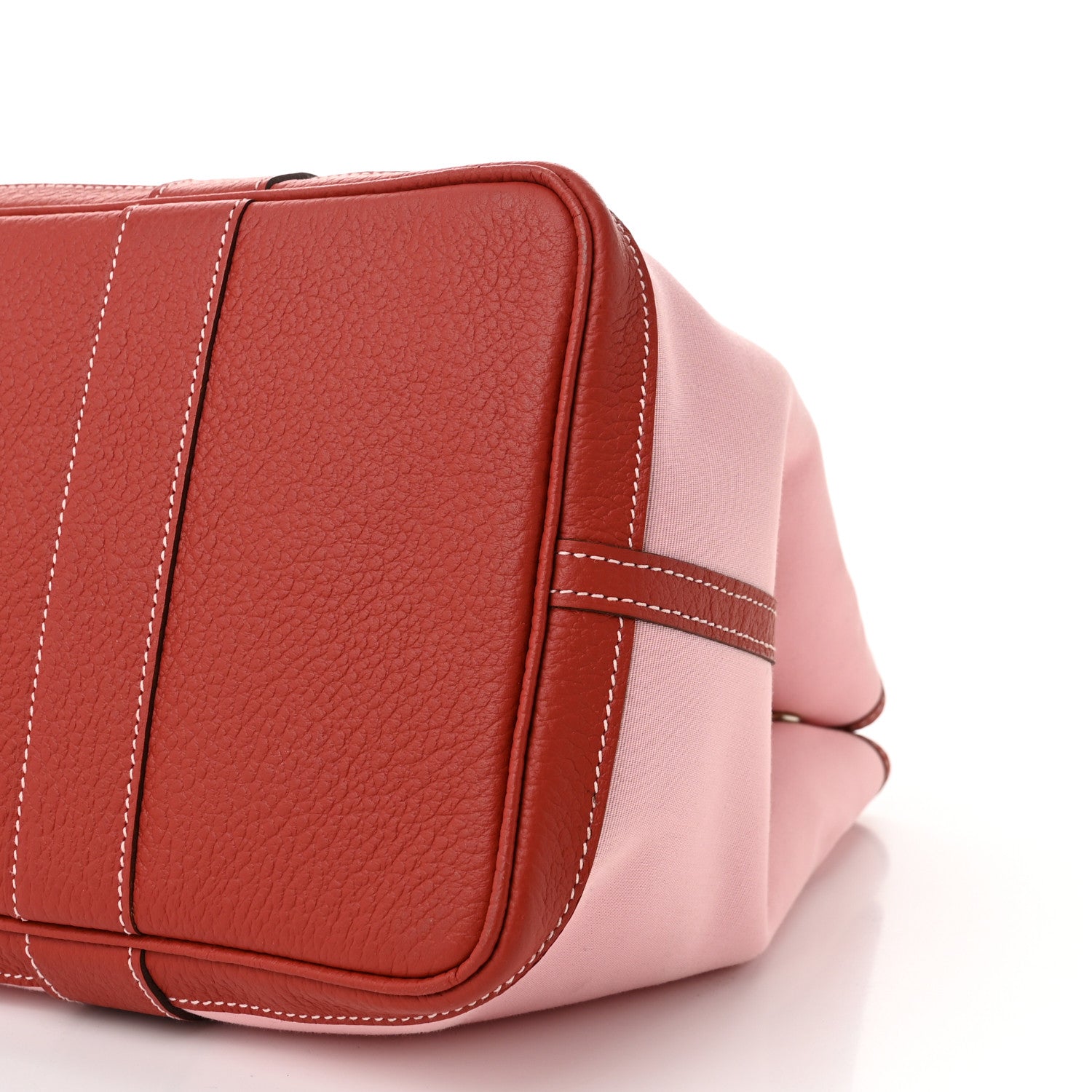 Hermes Toile Militaire Vache Country Garden Party Tote 36 MM Rose Sakura Rouge Duchesse 10 of 11