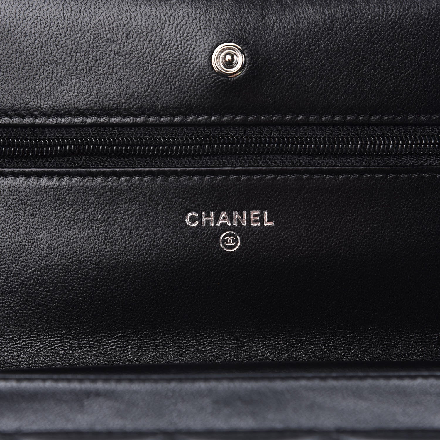 Chanel Lambskin Quilted Wallet On Chain WOC Black 8 of 14