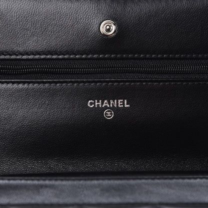 Chanel Lambskin Quilted Wallet On Chain WOC Black 8 of 14