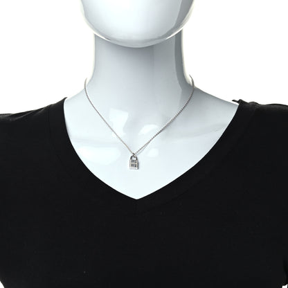 Hermes 18K White Gold Diamond Amulettes Cadenas Pendant Necklace 2 of 7