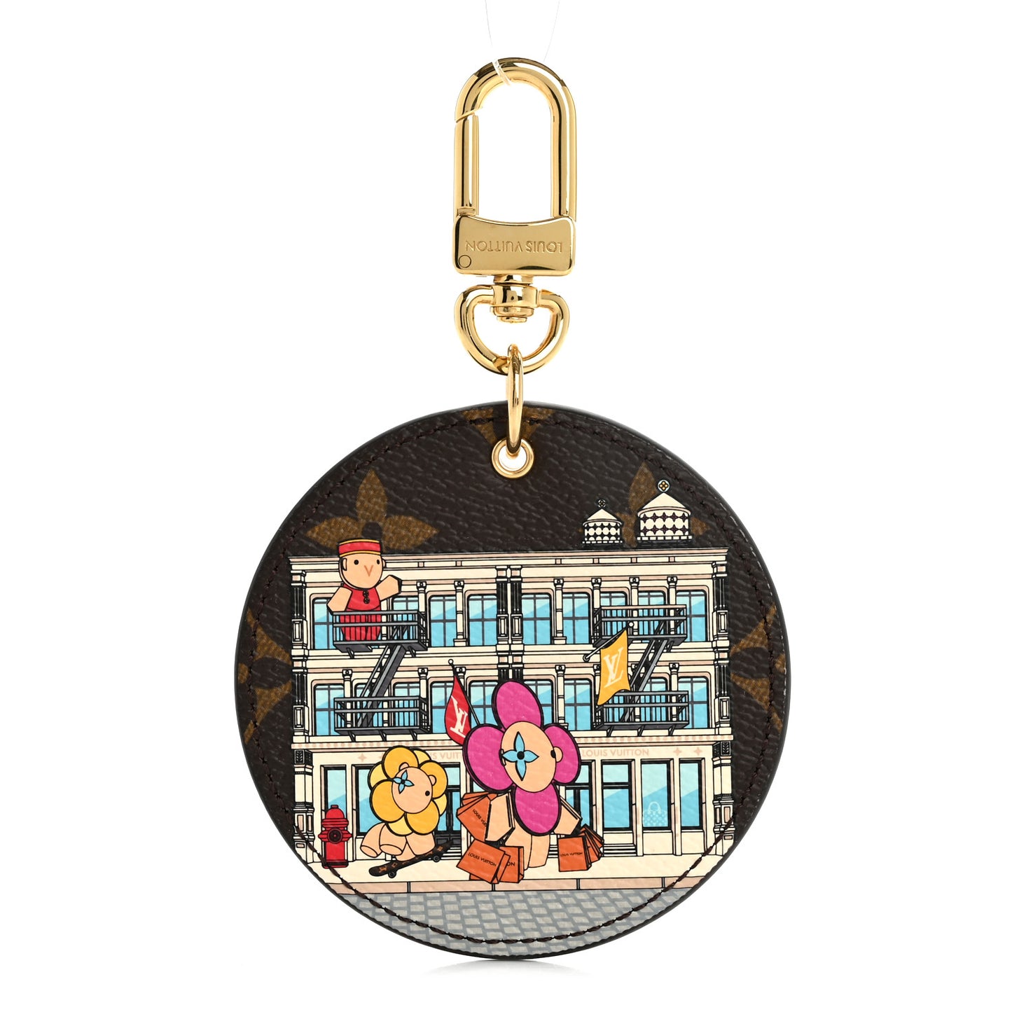 Monogram 2022 Christmas Animation New York Soho Bag Charm Key Ring Yellow