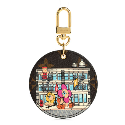 Louis Vuitton Monogram 2022 Christmas Animation New York Soho Bag Charm Key Ring Yellow 1 of 3