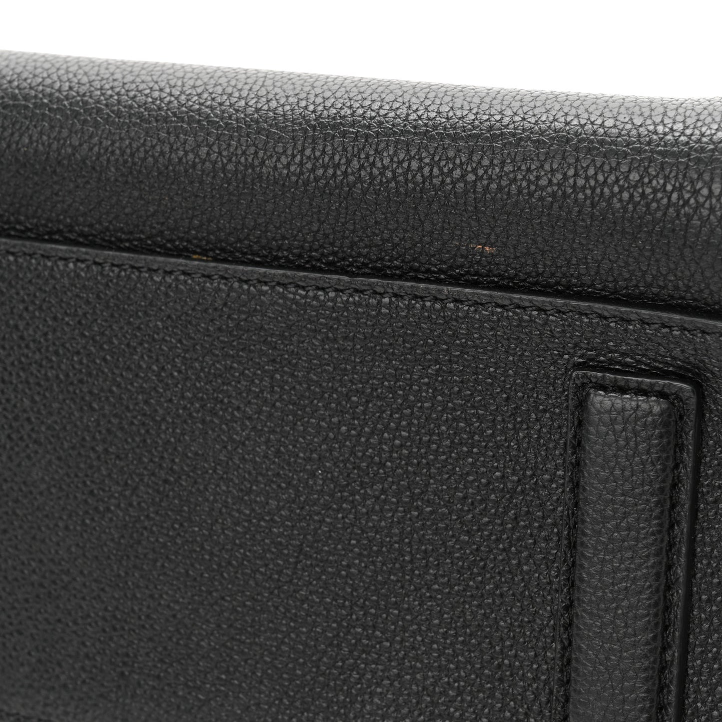 Grained Calfskin Small Padlock Top Handle Bag Black