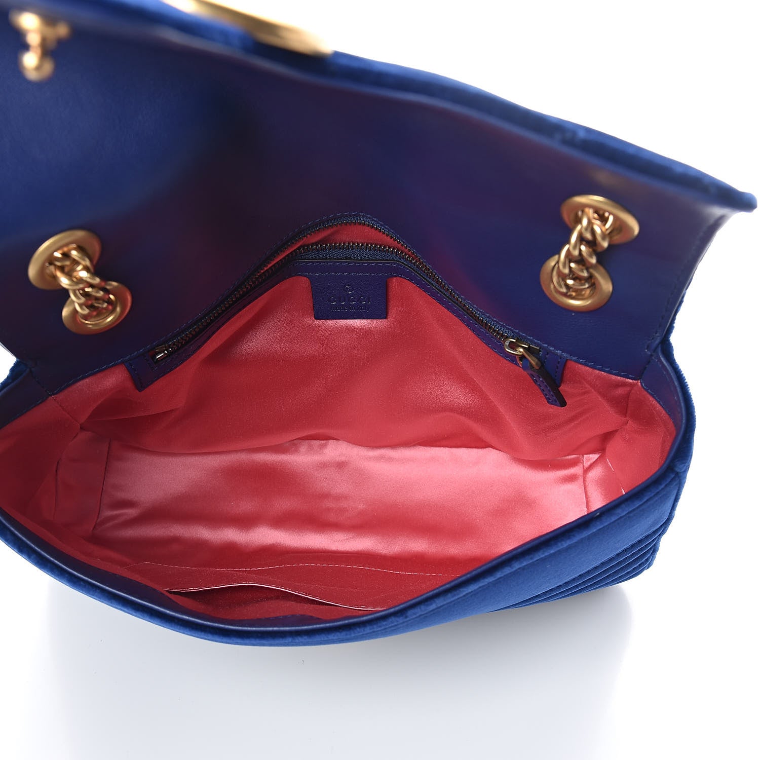 Gucci Velvet Matelasse Medium GG Marmont Shoulder Bag Cobalt Blue 5 of 8