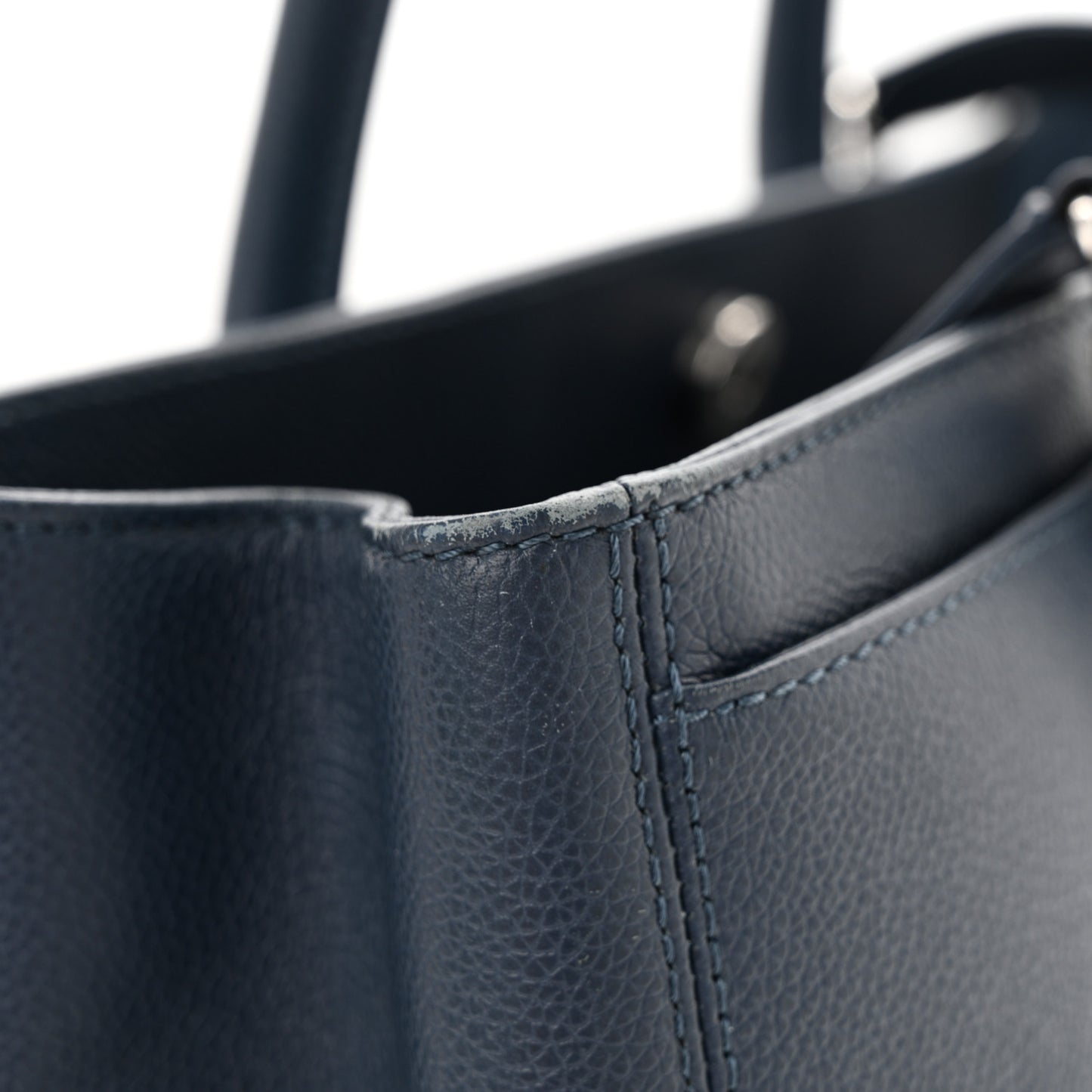 Calfskin Cerf Executive Shopper Tote Blue