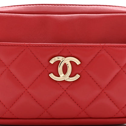 Chanel Lambskin Quilted Waist Bag With Pouch Red 9 of 12
