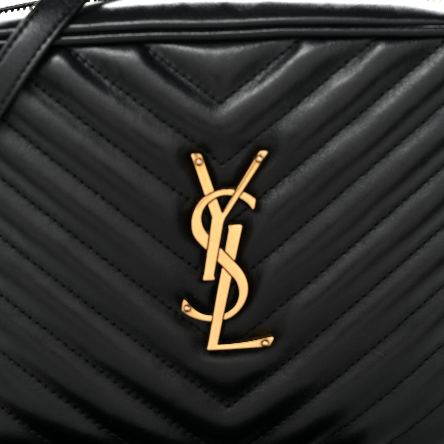 Saint Laurent Calfskin Matelasse Monogram Lou Camera Bag Black 8 of 10