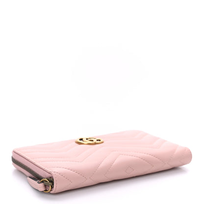 Gucci Calfskin Matelasse GG Marmont Zip Around Organizer Wallet Perfect Pink 4 of 7