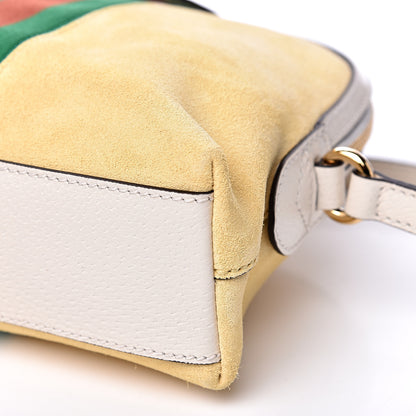 Gucci Suede Calfskin GG Web Small Ophidia Dome Shoulder Bag Burro New Mystic White 9 of 13