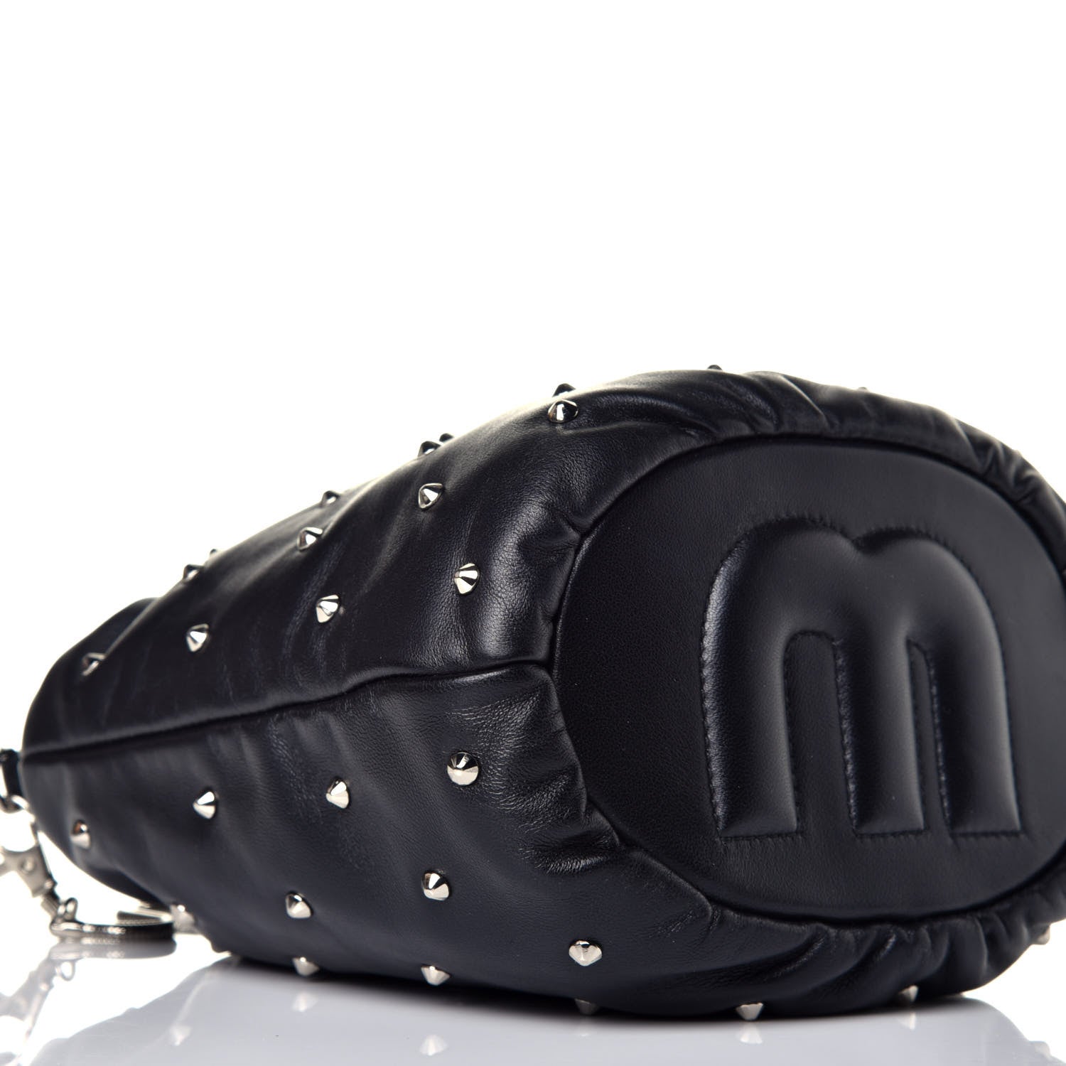 Miu Miu Nappa Studded Bucket Bag in Black 7 of 8
