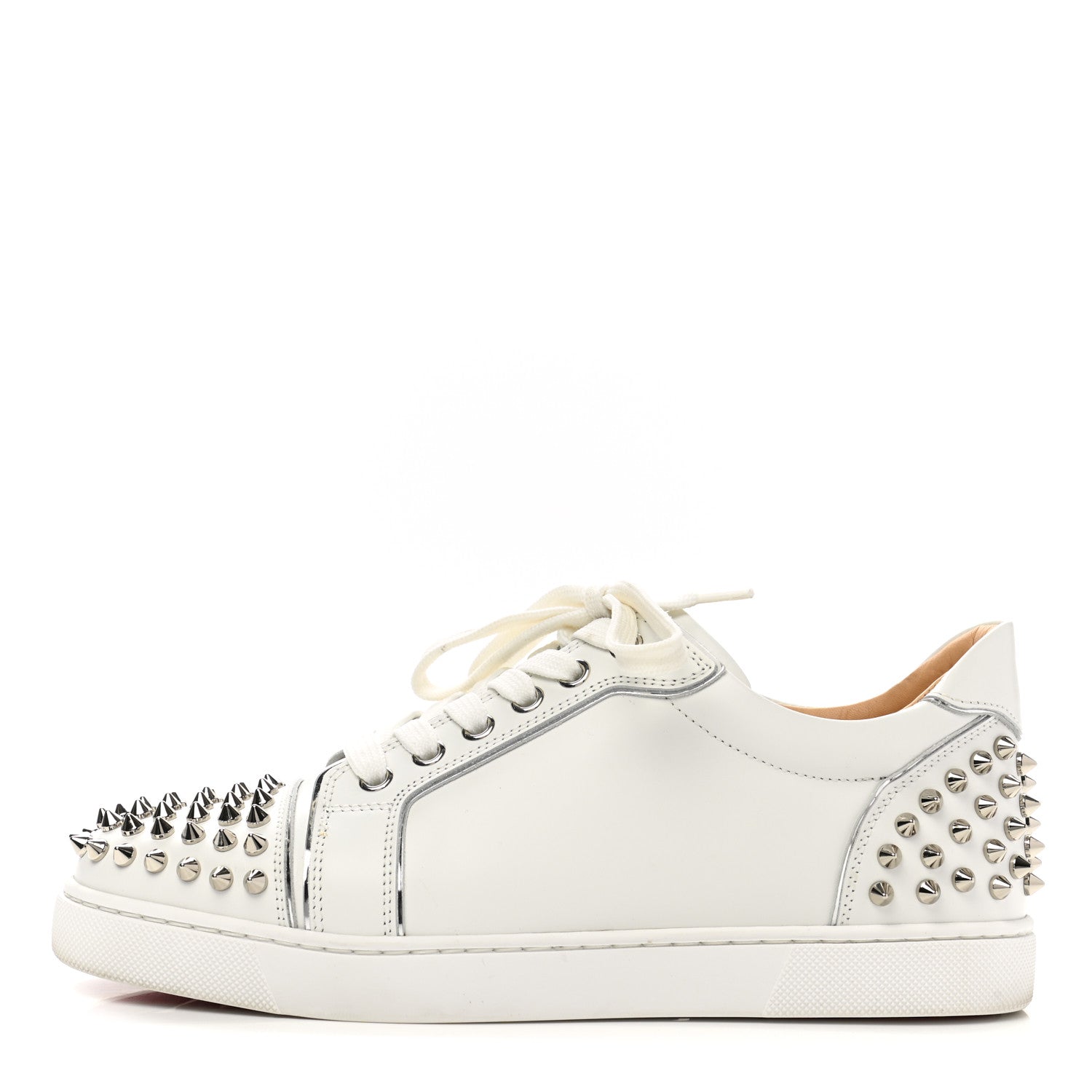 Christian Louboutin Calfskin Spikes Womens Vieira 2 Flat Sneakers 38 White 1 of 11