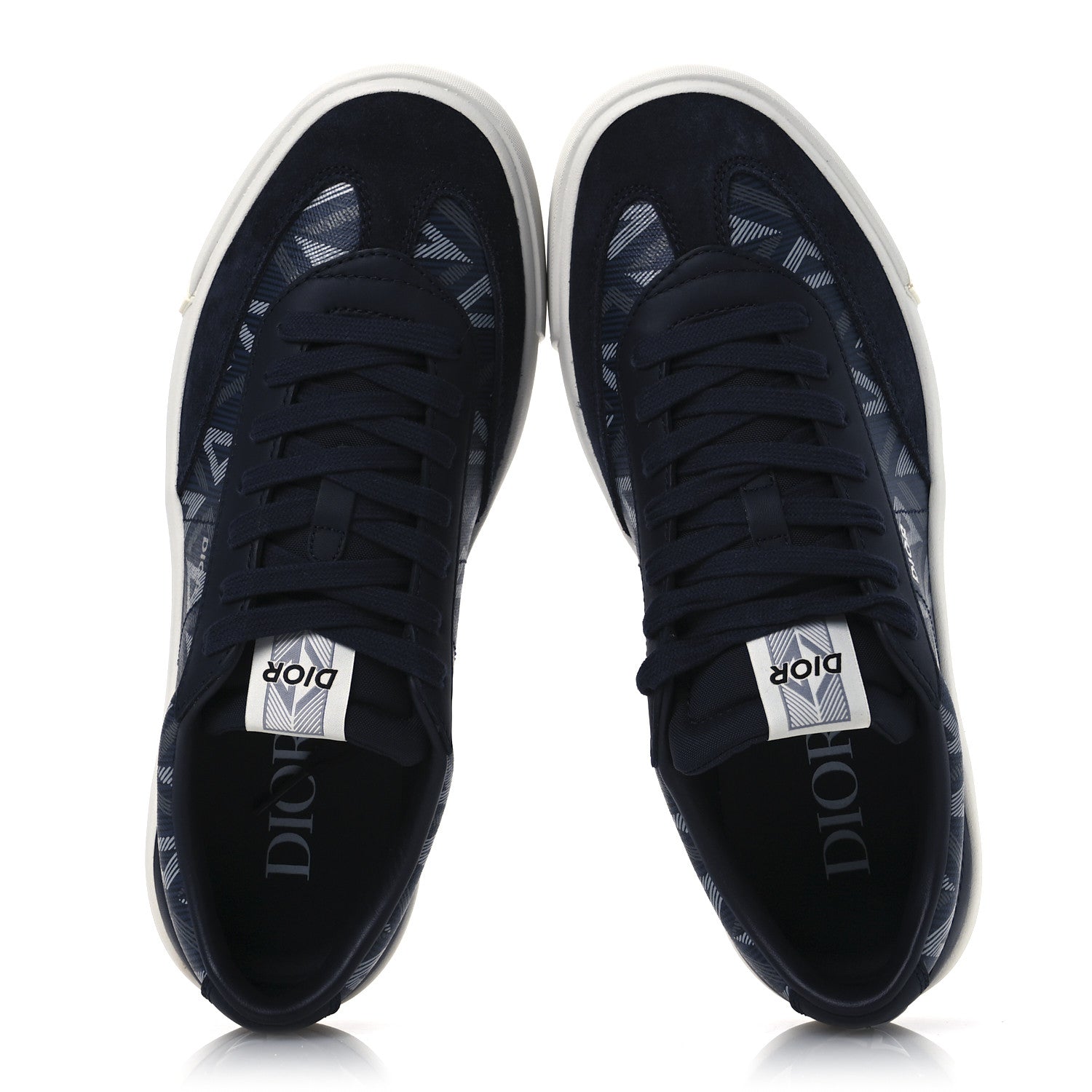 Christian Dior Canvas CD Diamond Mens B101 Low Top Sneakers 42 Navy 2 of 11