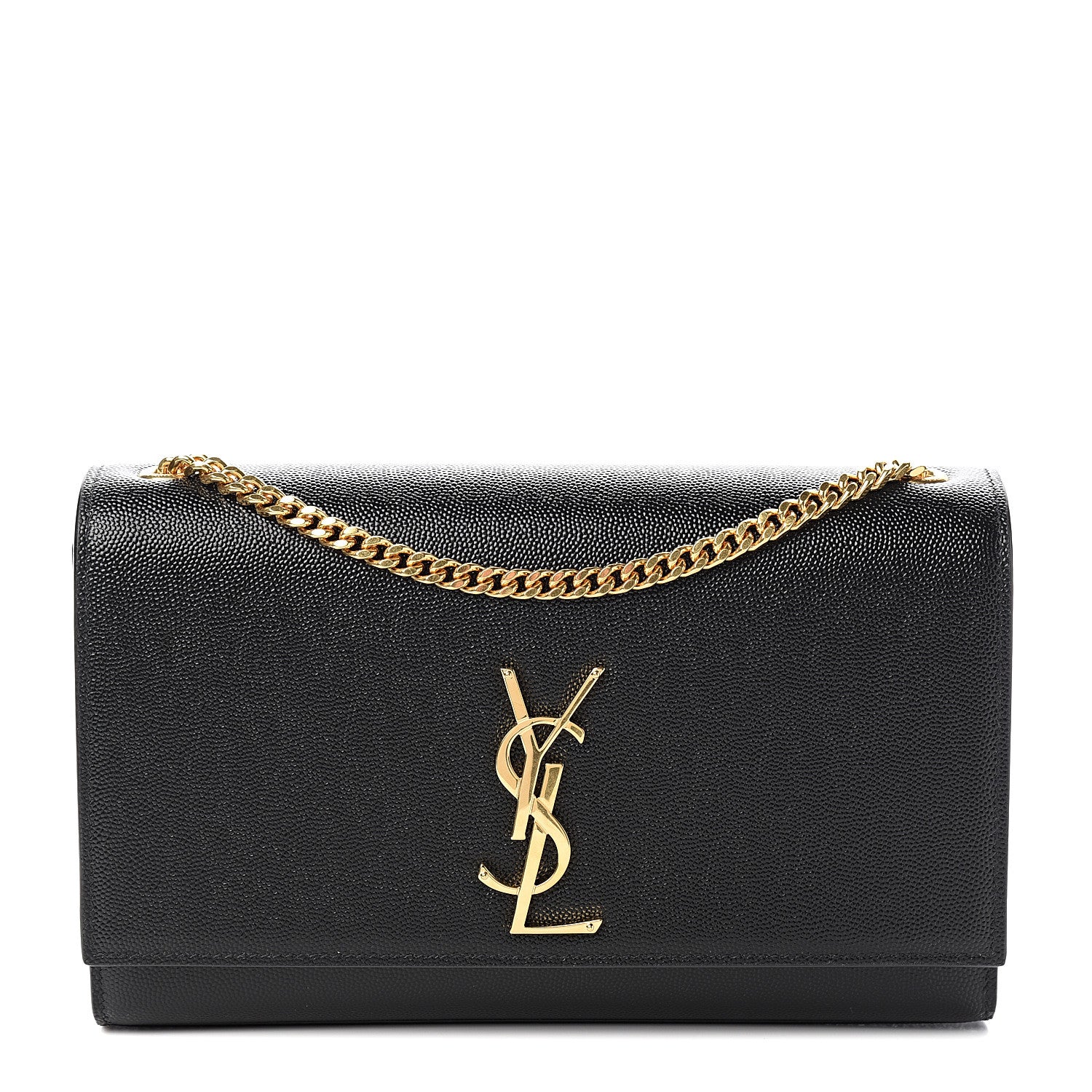 Saint Laurent Grain De Poudre Medium Classic Monogram Kate Satchel Black 1 of 9