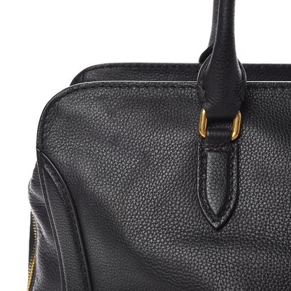 Alexander McQueen Pebbled Calfskin Large Skull Padlock Zip Around Tote Black 10 of 20