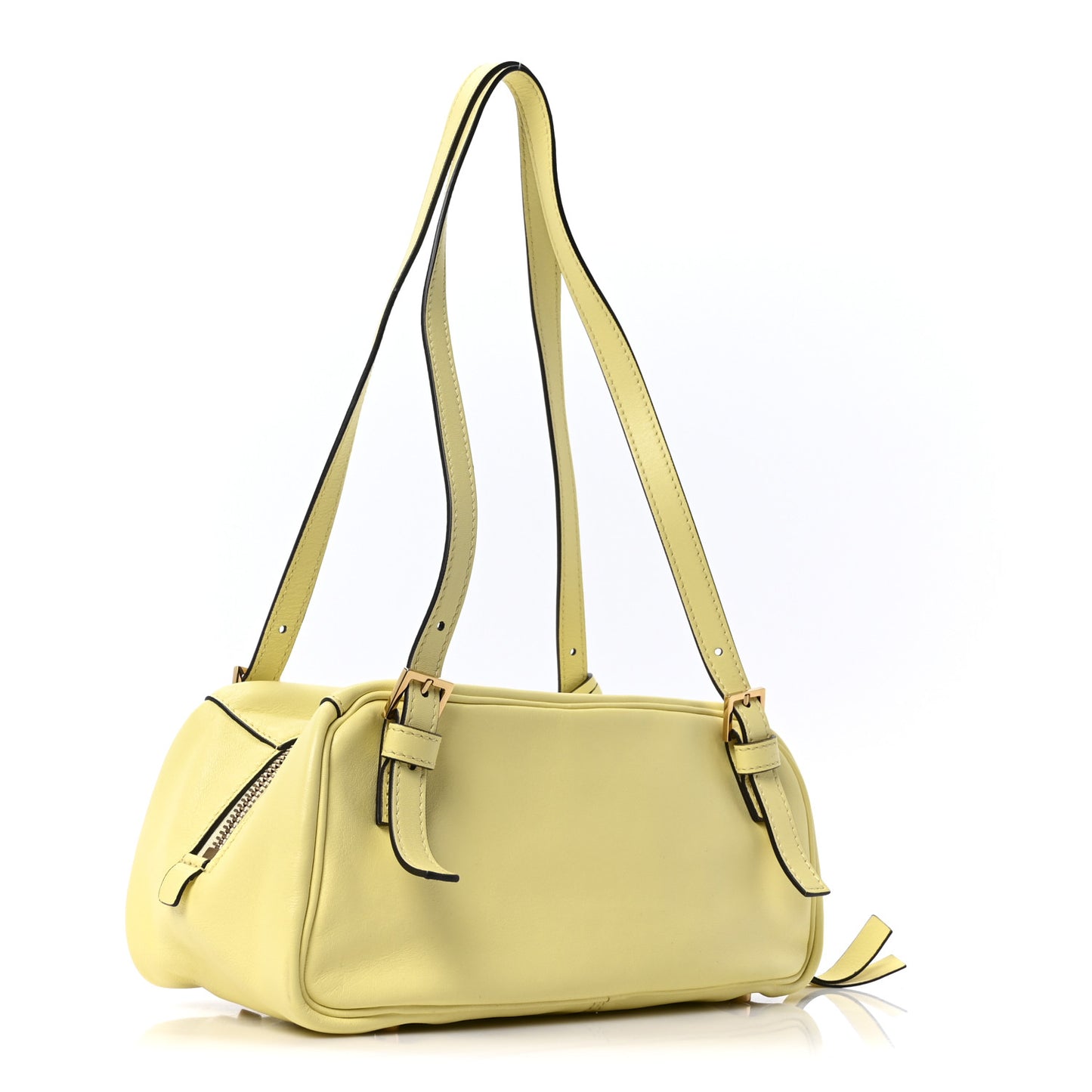 Lambskin Tag Bowling Bag Yellow