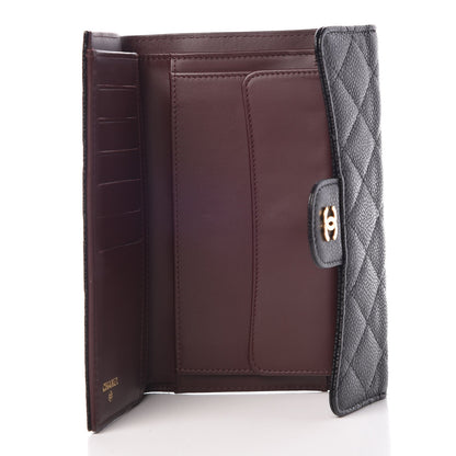 Chanel Caviar Quilted Long Flap Wallet Black 5 of 9