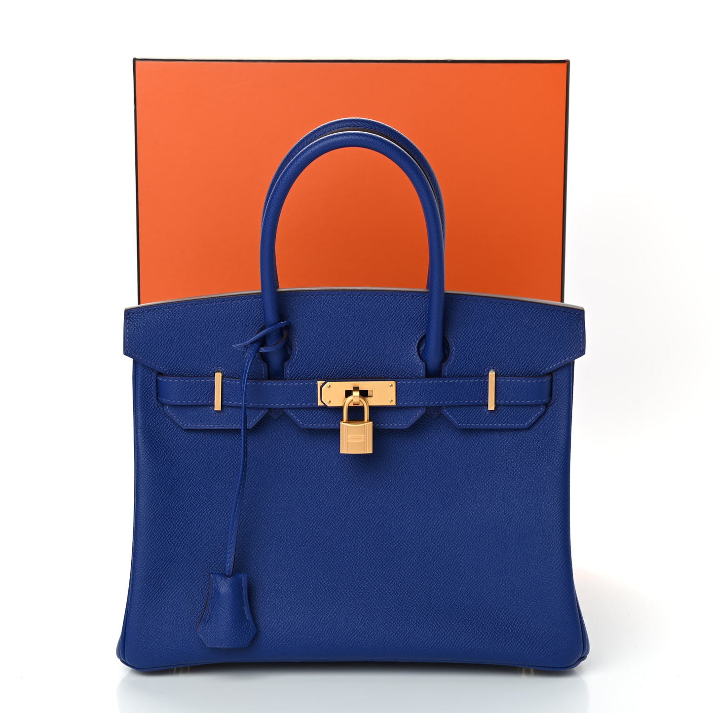 Epsom Horseshoe Birkin 30 Bleu Electrique Rose Pourpre