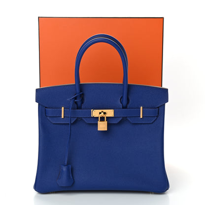 Hermes Epsom Horseshoe Birkin 30 Bleu Electrique Rose Pourpre 10 of 10
