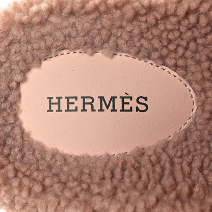Hermes Woolskin Womens Chypre Sandals 38 Bois De Santal 7 of 8