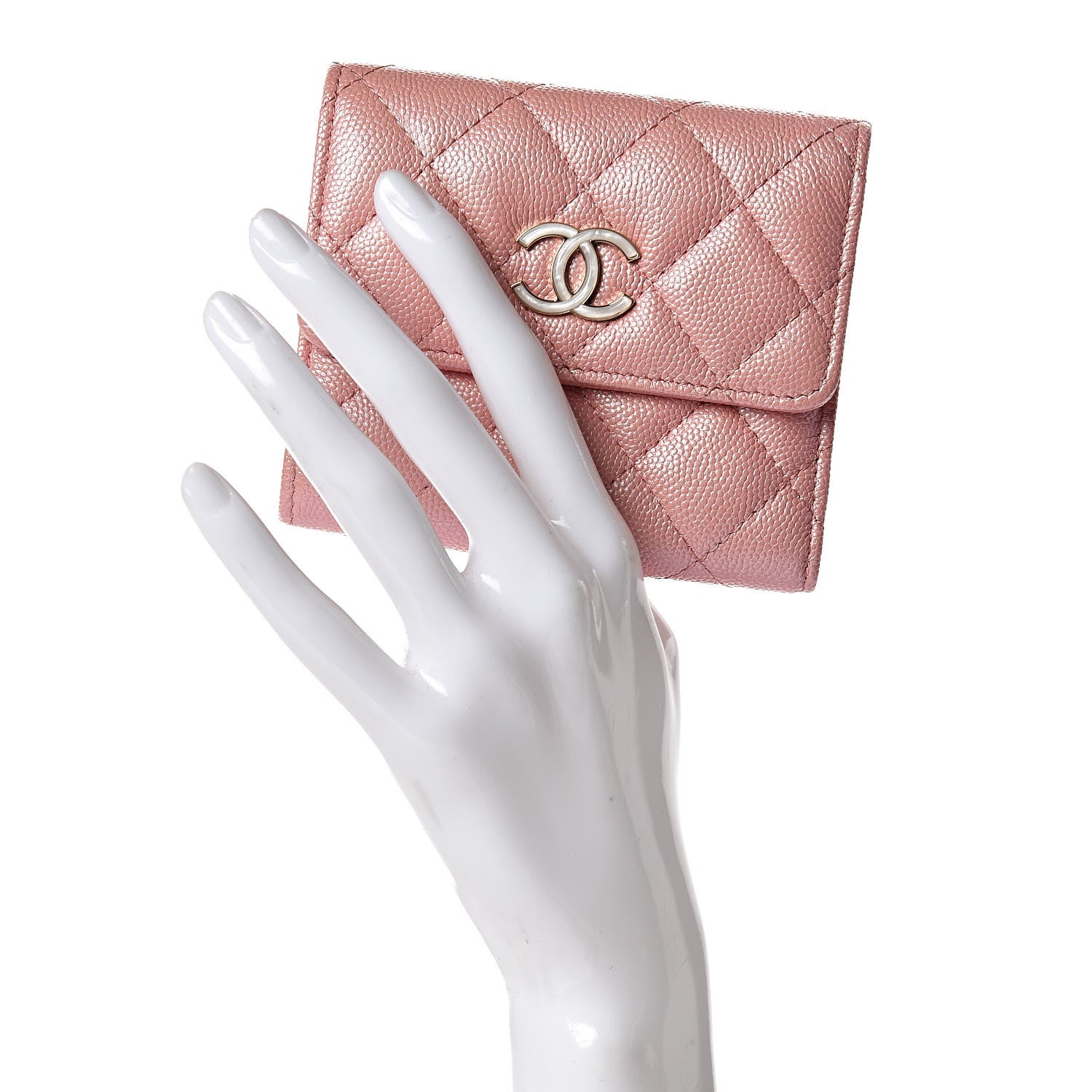 Chanel Iridescent Caviar Quilted Small Flap Wallet Rose Pink 2 of 9