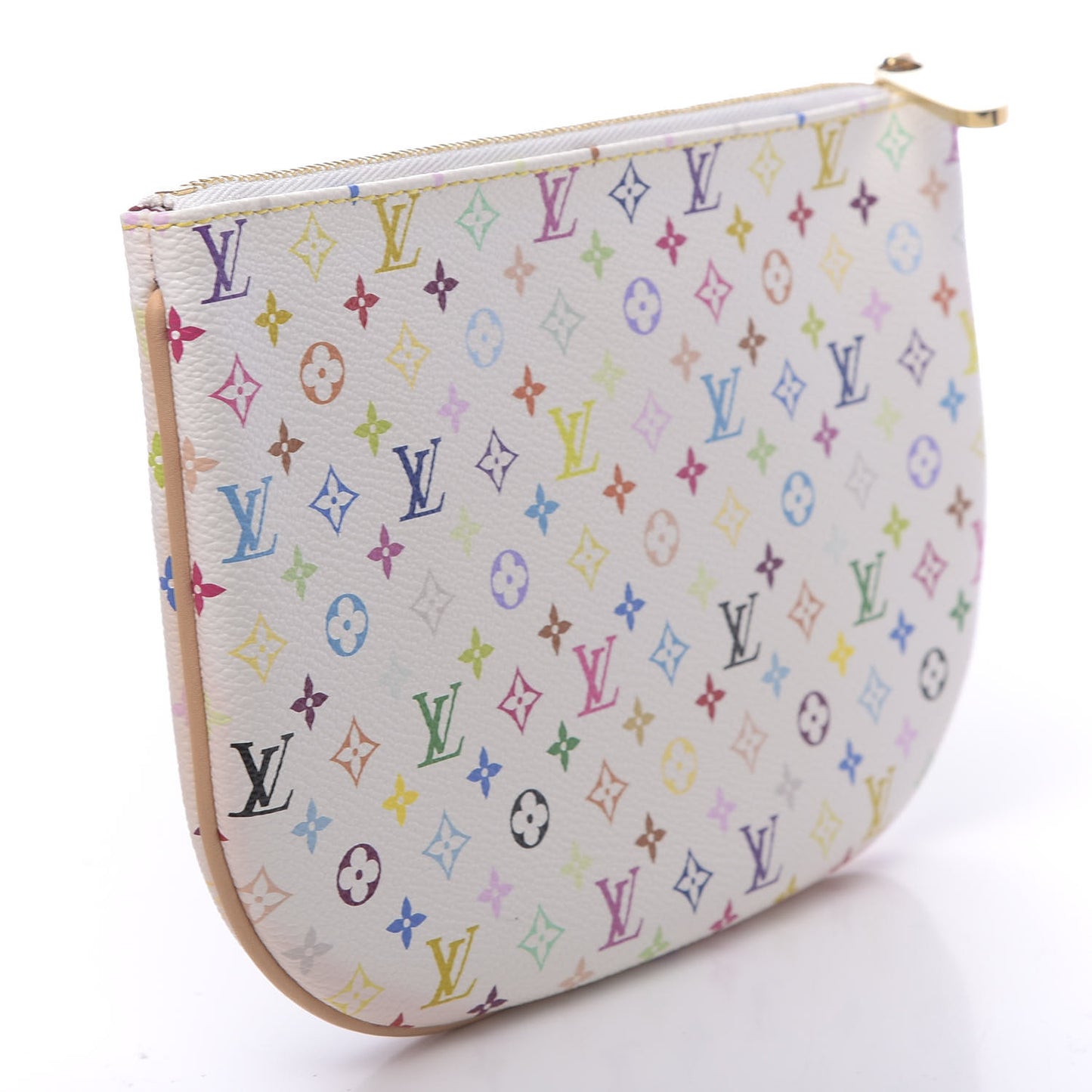 Monogram Multicolor Pochette Plate GM White