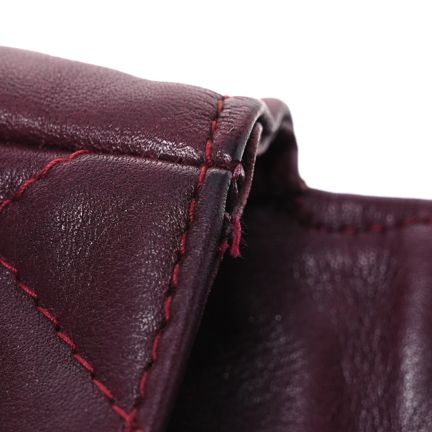 Chanel Lambskin Diamond Stitched Waist Chain Belt Flap Bag Burgundy 16 of 17