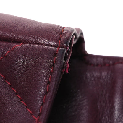 Chanel Lambskin Diamond Stitched Waist Chain Belt Flap Bag Burgundy 16 of 17