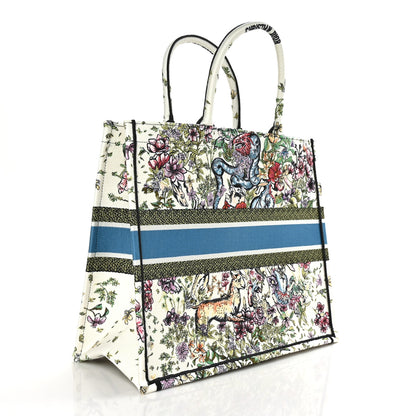 Christian Dior Canvas Embroidered Large D-Constellation Book Tote Latte Multicolor 3 of 7