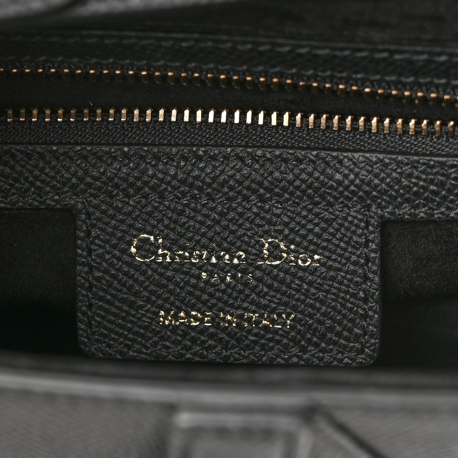Christian Dior Grained Calfskin Saddle Bag With Strap Black 6 of 10