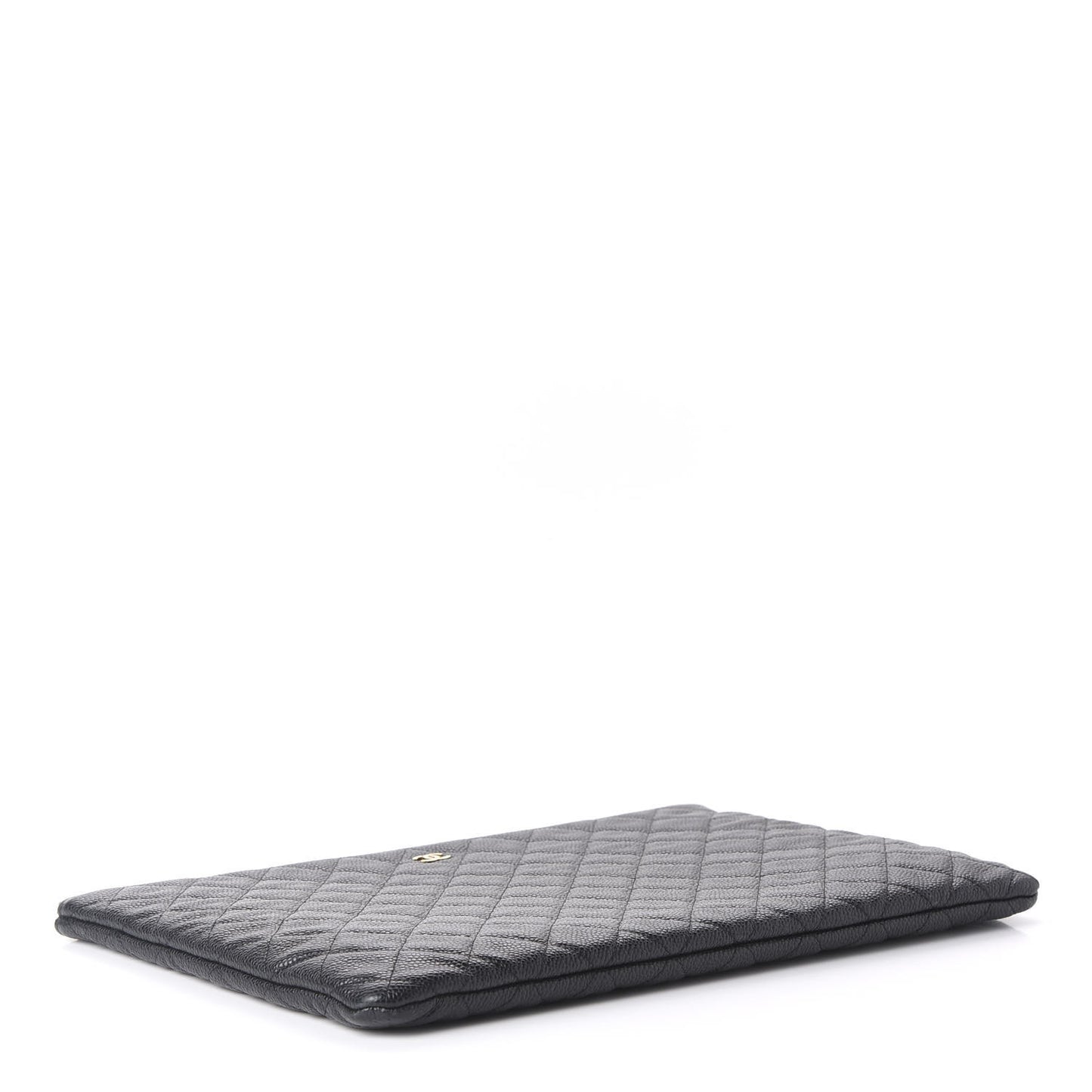 Caviar Quilted Large Cosmetic Case Black