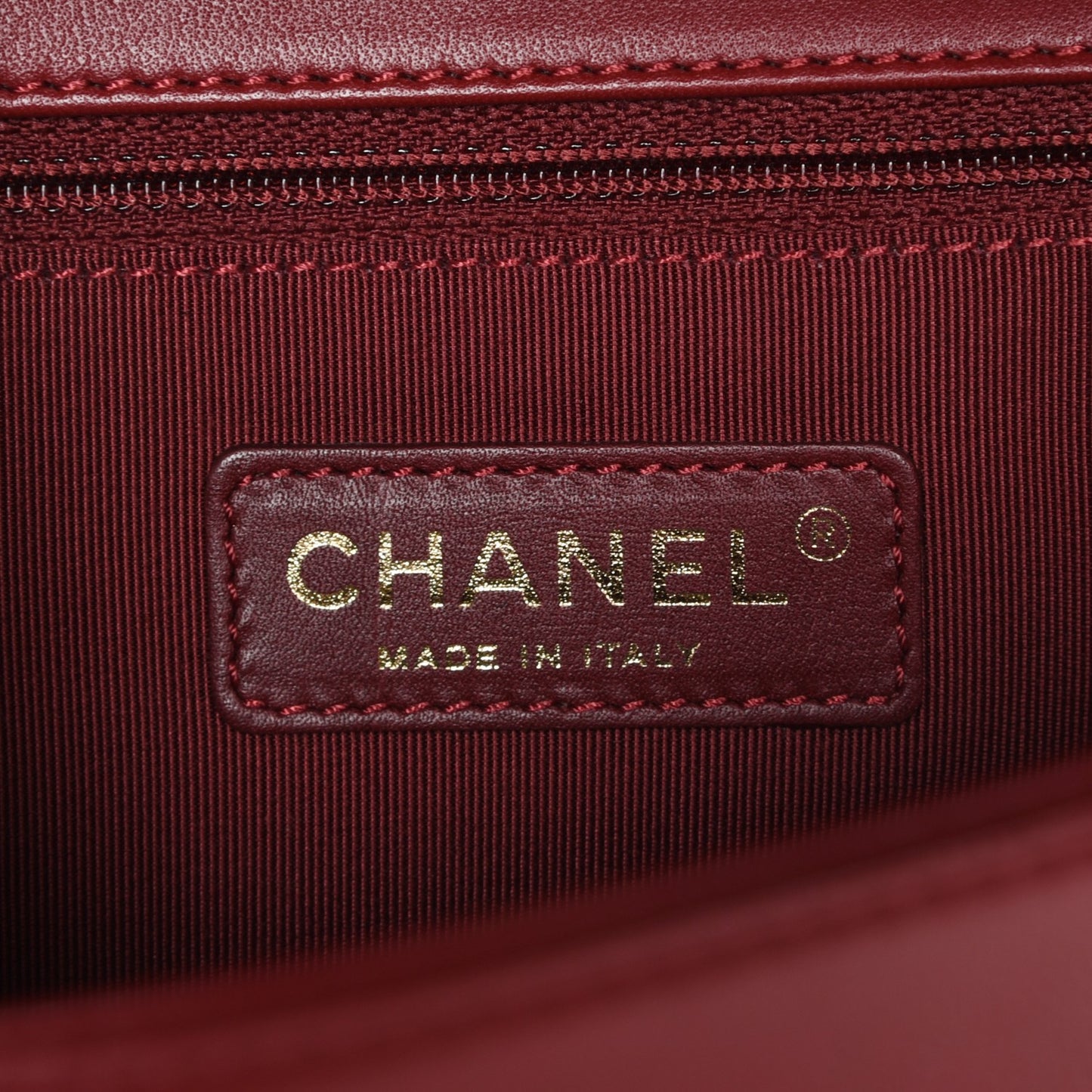 Lambskin Quilted New Medium Boy Flap Dark Red