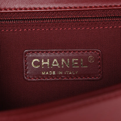 Chanel Lambskin Quilted New Medium Boy Flap Dark Red 6 of 8