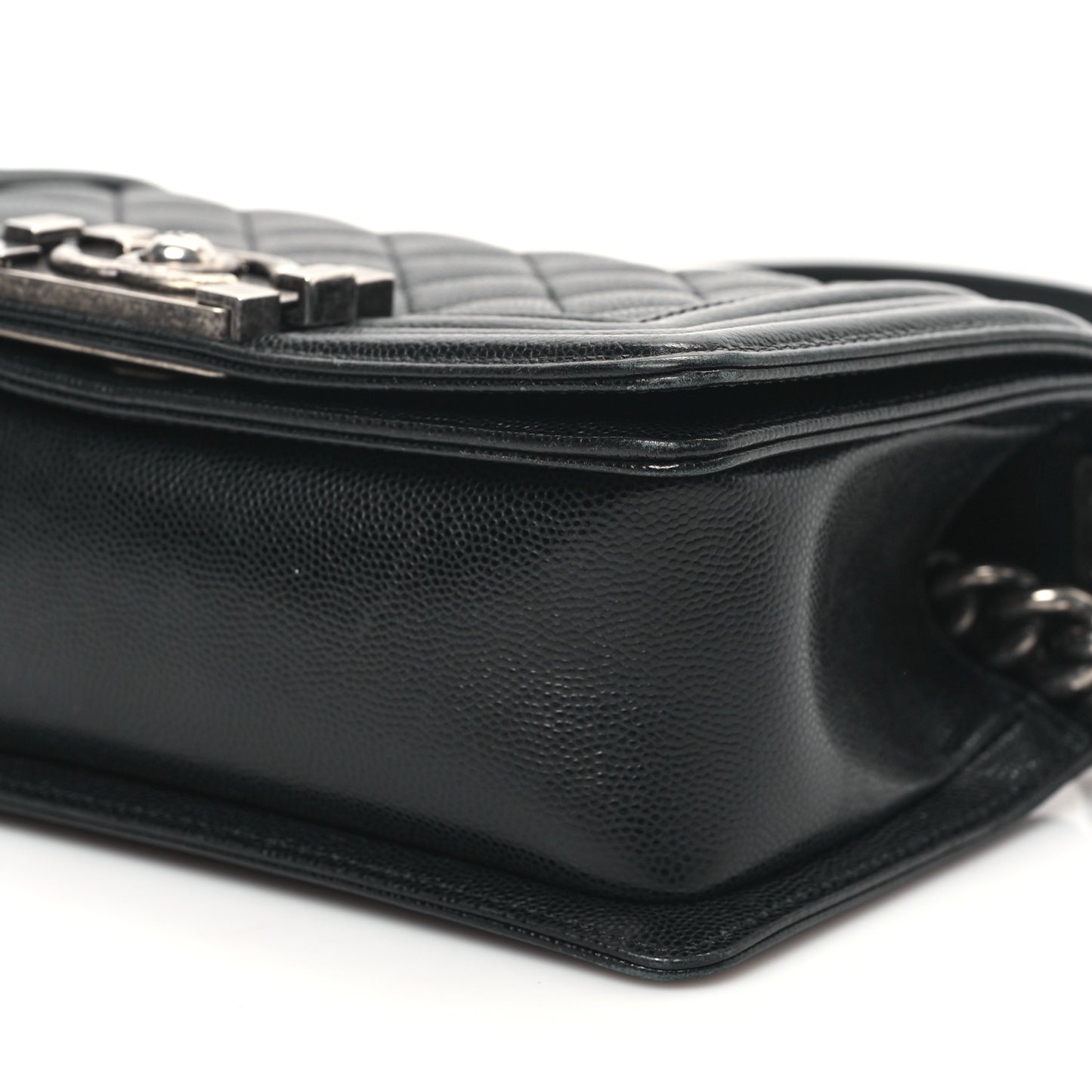 Caviar Quilted Small Boy Flap Black